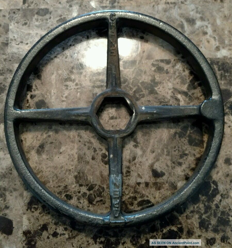 Vintage Large Cast Iron Industrial Valve Handle Wheel Gear Steampunk Art Other Mercantile Antiques photo