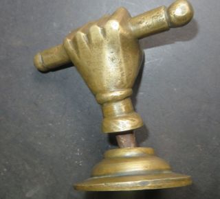 Clenched Fist Figural Handle Part Of Door Pull Or Safe Case Made Of Cast Brass photo