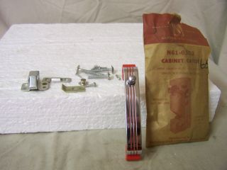 Cabinet Catch Chrome With Red Lines Vintage National Lock Company N61 - 6303 photo