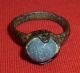 Unique Roman Ancient Artifact Bronze Ring - Blue Gemstone Circa 100 - 300 Ad - 2804 Other Antiquities photo 1