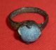 Unique Roman Ancient Artifact Bronze Ring - Blue Gemstone Circa 100 - 300 Ad - 2804 Other Antiquities photo 6