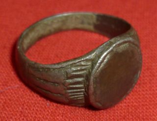 Byzantine Ancient Silver Ring - Great Details Circa 1300 Ad - 1844 - photo