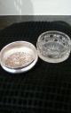 Antique Solid Siler And Crystal Vanity Pot Bowls photo 1