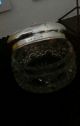 Antique Solid Siler And Crystal Vanity Pot Bowls photo 3