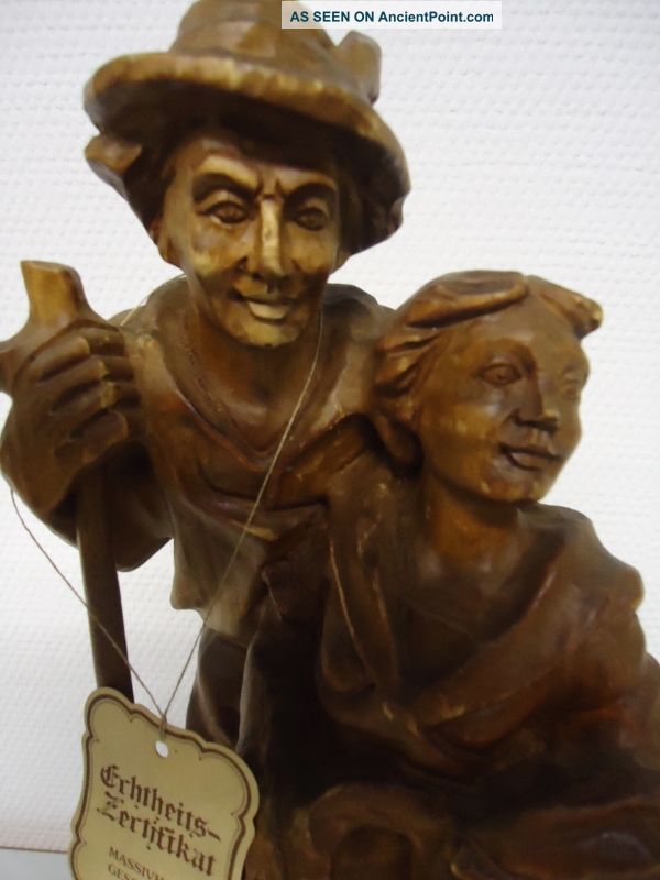 Black Forest Wood Carving - Baroque - Bavaria - Antique - Lodge - Farmer - Christmas Gift Carved Figures photo