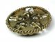 Antique Button Brass Frame On Rope Rim Enamel & Paste Stunning 1 & 1/4 