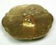 Antique French Enamel Button Fancy Pierced Design W/ Hand Painted Rose - 7/8 
