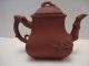 Vintage Chinese Yixing Zisha Red Clay Teapot Signed / Marked Branch Handle Teapots photo 4