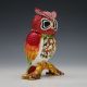 Exquisite Cloisonne Copper Handwork Inlaid Rhinestone Owl Shape Statue Other Antique Chinese Statues photo 1