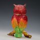 Exquisite Cloisonne Copper Handwork Inlaid Rhinestone Owl Shape Statue Other Antique Chinese Statues photo 4
