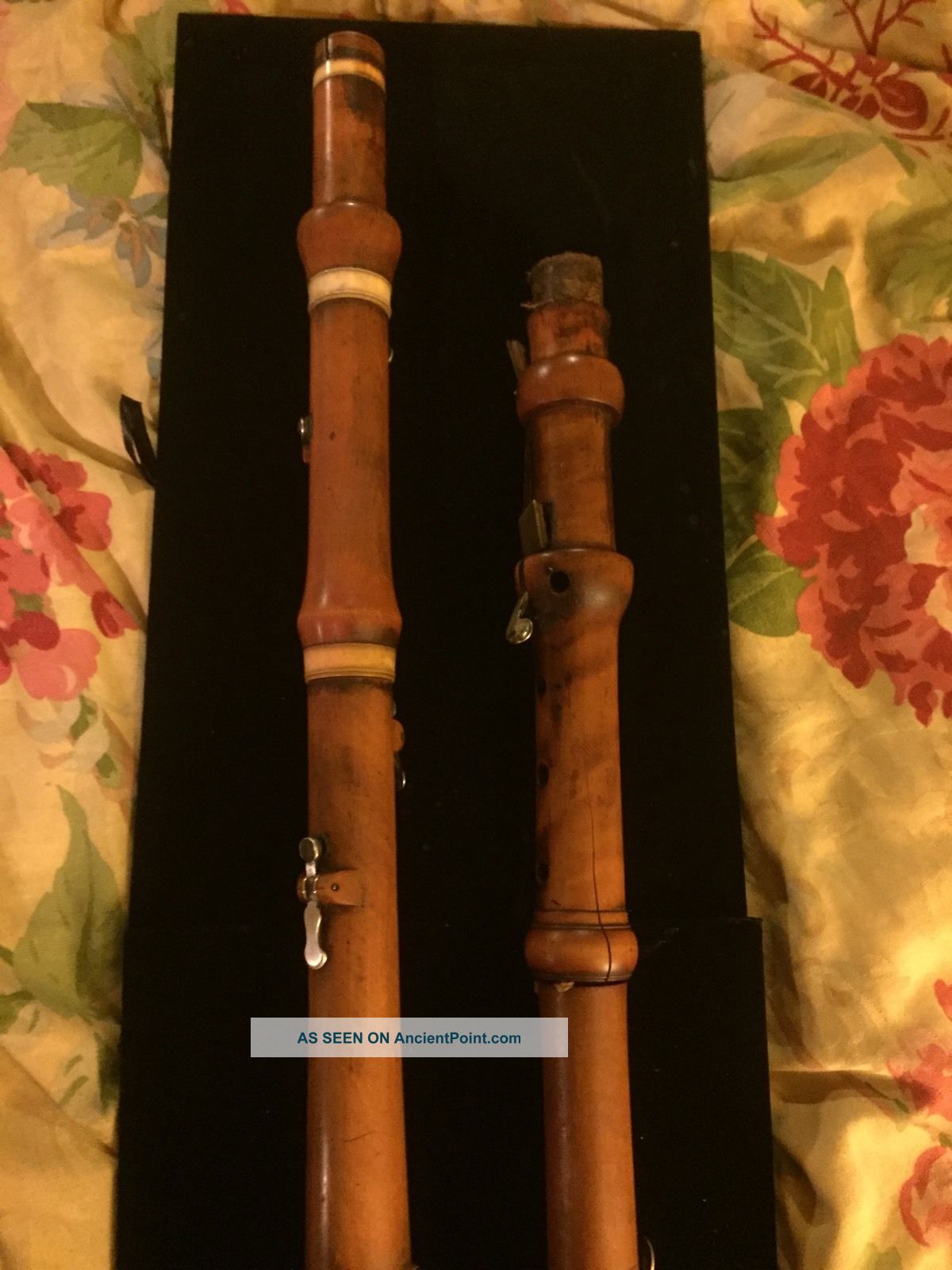 Antique Flute,  And Clarinet Boxwood,  Bone Rings,  G Astor London Wind photo