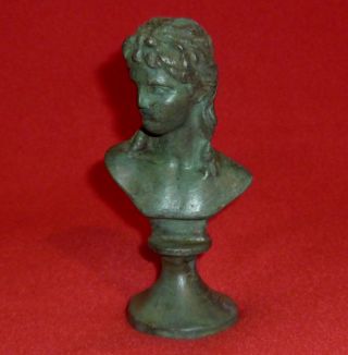 Roman Ancient Bronze Statue / Statuette Bust Of Goddess Diana Circa 200 - 400 Ad photo
