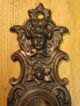 Antique French Victorian Angel Cherub Devil Demon Door Knob Back Plate W/ Bronze Door Plates & Backplates photo 1