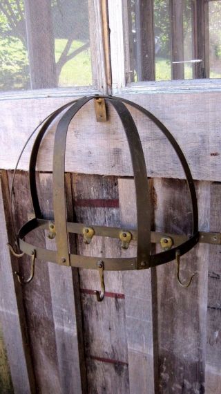Vintage Mid Century Metal Hanging Pan Pot Rack Home & Garden Hanger Bracket Hook photo