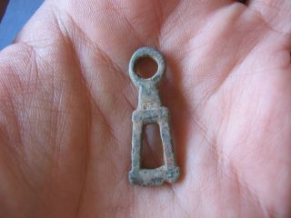 Ancient Celtic Bronze Amulet Pendant 600 - 400 Bc. photo