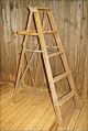 Vintage Wood Ladder 4 Step Store Display Shelf Primitive Chic Country Old Rustic Primitives photo 10