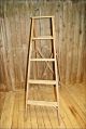 Vintage Wood Ladder 4 Step Store Display Shelf Primitive Chic Country Old Rustic Primitives photo 11