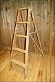 Vintage Wood Ladder 4 Step Store Display Shelf Primitive Chic Country Old Rustic Primitives photo 1