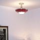 944 Vintage 30 ' S 40 ' S Ceiling Light Art Deco Fixture Lamp Chandelier Fixture Red Chandeliers, Fixtures, Sconces photo 2