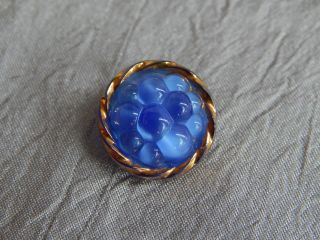 Antique Vintage Glass Button Blue Moonglow 321 - B photo