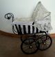 Vintage Doll Baby Stroller Wooden Wood W/ Metal Wheels & Lace Cover Gorgeous Baby Carriages & Buggies photo 3