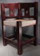 Antique Arts Crafts Dark Oak Corner Chair Mission Quarter Sawn Limbert Style Old 1900-1950 photo 1