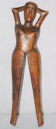 Antique Carved Wood Folk Art Figural Naughty Lady Female Form Nut Cracker Primitives photo 2