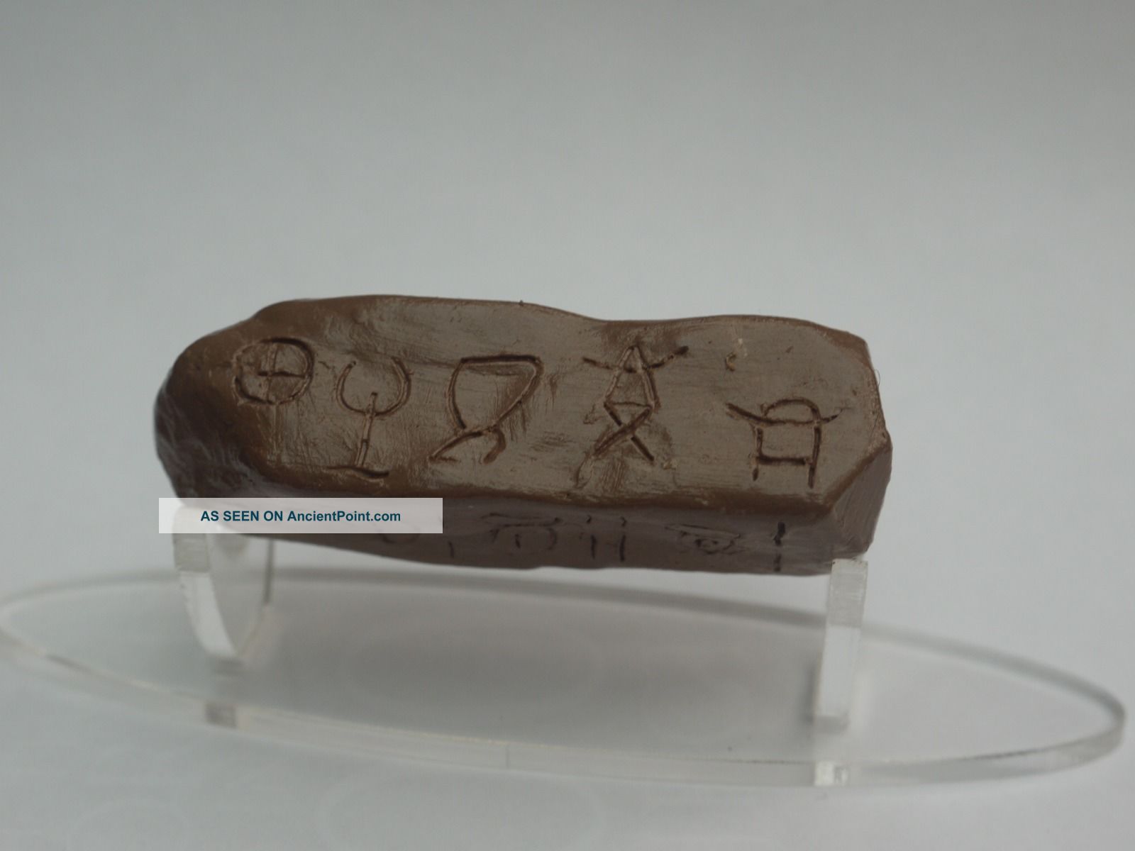 Cretan Linear A Tablet Replica Crete Greece Minoan Aegean Bronze Age 1600bc European photo