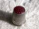 Lovely Antique Silver Child ' S Thimble With Carnelian Top Germany C 1900 Thimbles photo 5