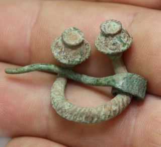 Ancient Viking Bronze Classic Omega Fibula Brooch Men ' S Jewelry photo
