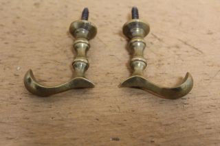 A Early 19th C American Brass Jamb Hooks Made For A Bedroom Fireplace photo