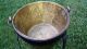 Vintage Apple Butter Jam Brass Copper Pot Bucket Planter W Castiron Base & Tools Hearth Ware photo 4
