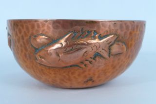 Good Antique Newlyn Copper Arts & Crafts Fish Bowl photo