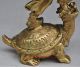 Chinese Myth Brass Monkey King Sun Wukong Buddha Stand Dragon Turtle Statue Other Antique Chinese Statues photo 2