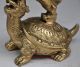 Chinese Myth Brass Monkey King Sun Wukong Buddha Stand Dragon Turtle Statue Other Antique Chinese Statues photo 4