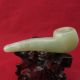 Jade Pipe Smoke Chinese Natural Jade Carving Jade Pipe B250 Other Chinese Antiques photo 1