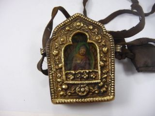 Old Handwork China Tibet Collectable Copper Inlay Buddha Amulet Pendant Za159 photo