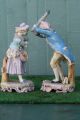 Pair: Mid 19thc Male & Female Figures With Animals Of Fine Detail C1840s Figurines photo 3