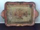 Vintage Italian Florentine Pink Gold Resin Molded Hand Painted Tray Display Trays photo 2