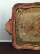 Vintage Italian Florentine Pink Gold Resin Molded Hand Painted Tray Display Trays photo 3