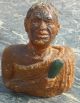 Fine Antique Zealand Carved Kauri Gum Head Bust No Tiki Taiaha Fiji Ula Club Pacific Islands & Oceania photo 2