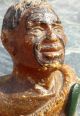 Fine Antique Zealand Carved Kauri Gum Head Bust No Tiki Taiaha Fiji Ula Club Pacific Islands & Oceania photo 5
