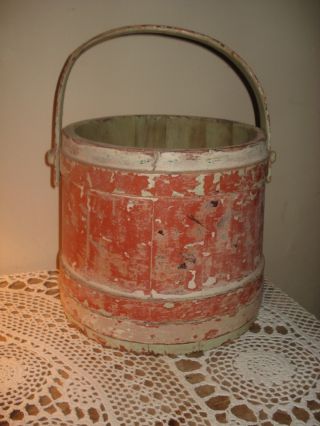 Antique Primitive Shaker Sugar/firkin Bucket photo