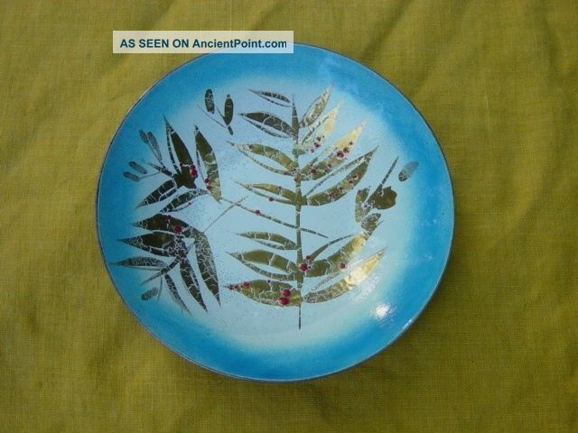Mid - Century Modernist Enamel On Copper Dish By Edward Winter.  Karl Drerup.  Woolley Mid-Century Modernism photo