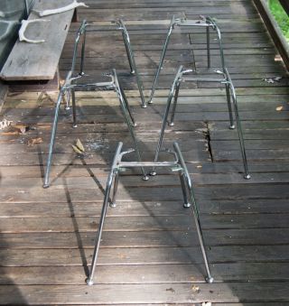 X - Base Legs Eames Fiberglass Chair Zenith Plastics Herman Miller White On White photo