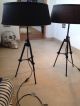 2 Vintage Style Industrial Floor/table Lamps Tripod Film Rvs Metal Adjustable 20th Century photo 10