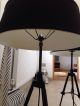 2 Vintage Style Industrial Floor/table Lamps Tripod Film Rvs Metal Adjustable 20th Century photo 2