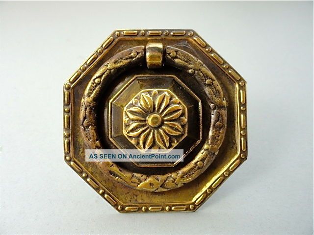 Classic Quality Brass Antique Style Furniture Drawer Ring Pull Handle W81 Other Antique Hardware photo