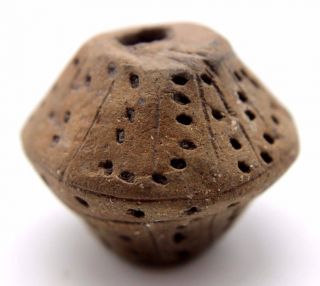 Nordic,  Viking Period Ceramic Spindle Whorl With Dots And Patterns 900 Ad photo