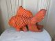 Awesome Old Vintage Garden Statue Koi Gold Fish Plaster Rare Find Great Look Garden photo 3